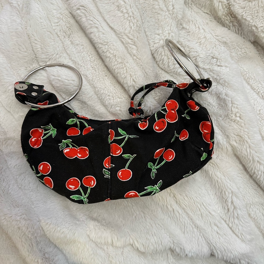 Vintage Y2K cherry baguette clutch